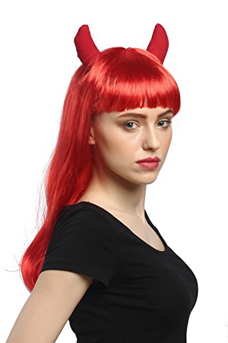 wig-me-up-90897-za13-damenper-cke-karneval-halloween-lang-rot-mit-h-rnern-pin-up image 6