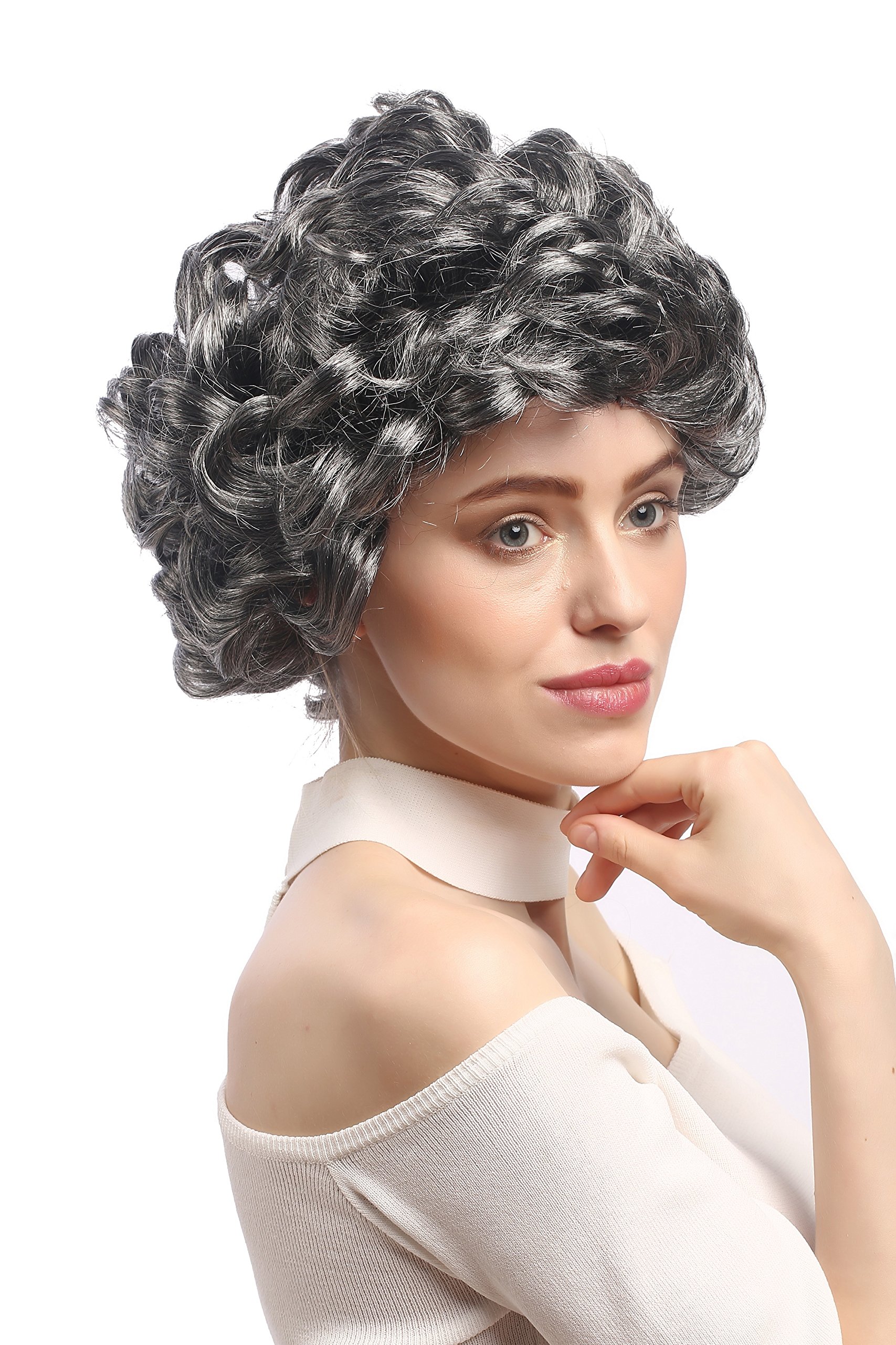 wig-me-up-91097-za63-za103-oma-per-cke-grau-schwarz-meliert-lockig-kurz-ca-25-cm image 1