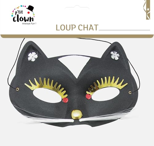 ptit-clown-10020-tiermaske-wolf-katze-mit-schnurrbart-stoff-zuf-llige-farbe image 5