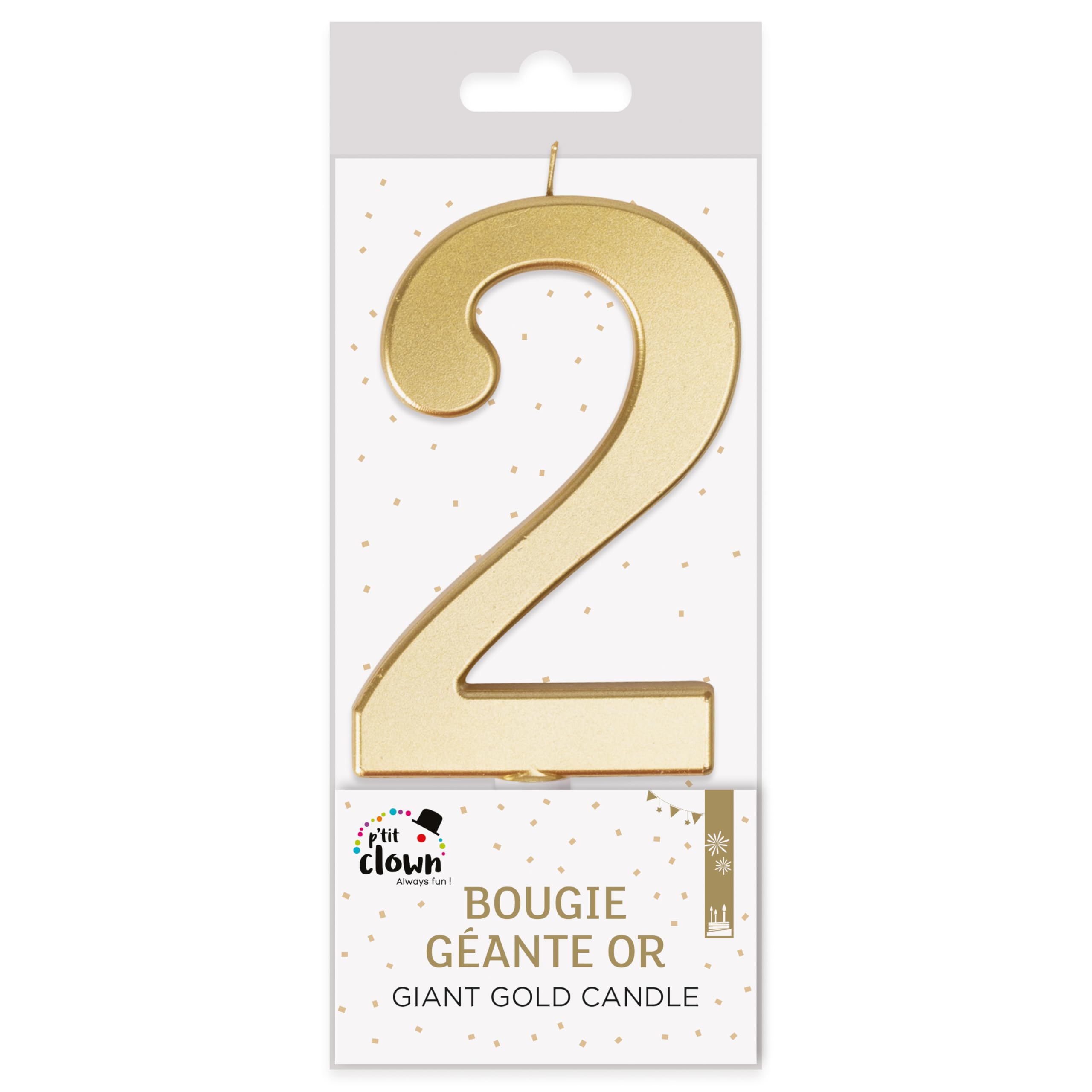 ptit-clown-riesenkerze-gold-zahl-2-zahlenkerze image 4