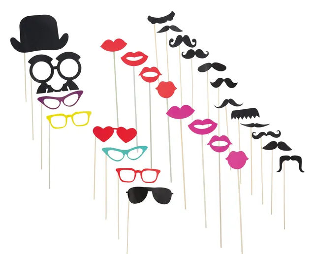 ptit-clown-photobooth-accessoires-28-teiliges-party-set image 1
