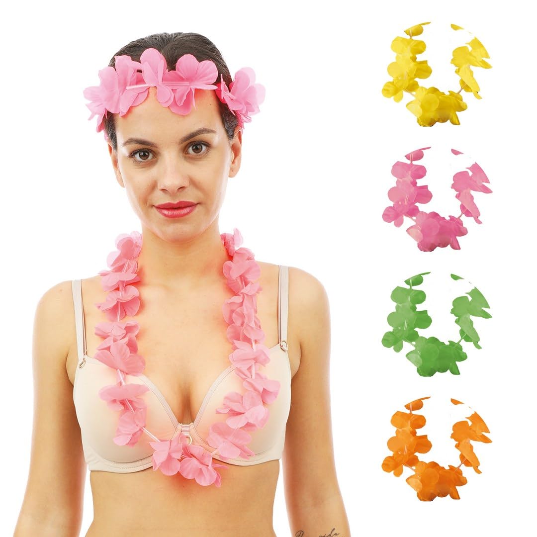 p-tit-clown-hawaii-kette-fluo-neon-blumenkette-zuf-llige-farbe image 3