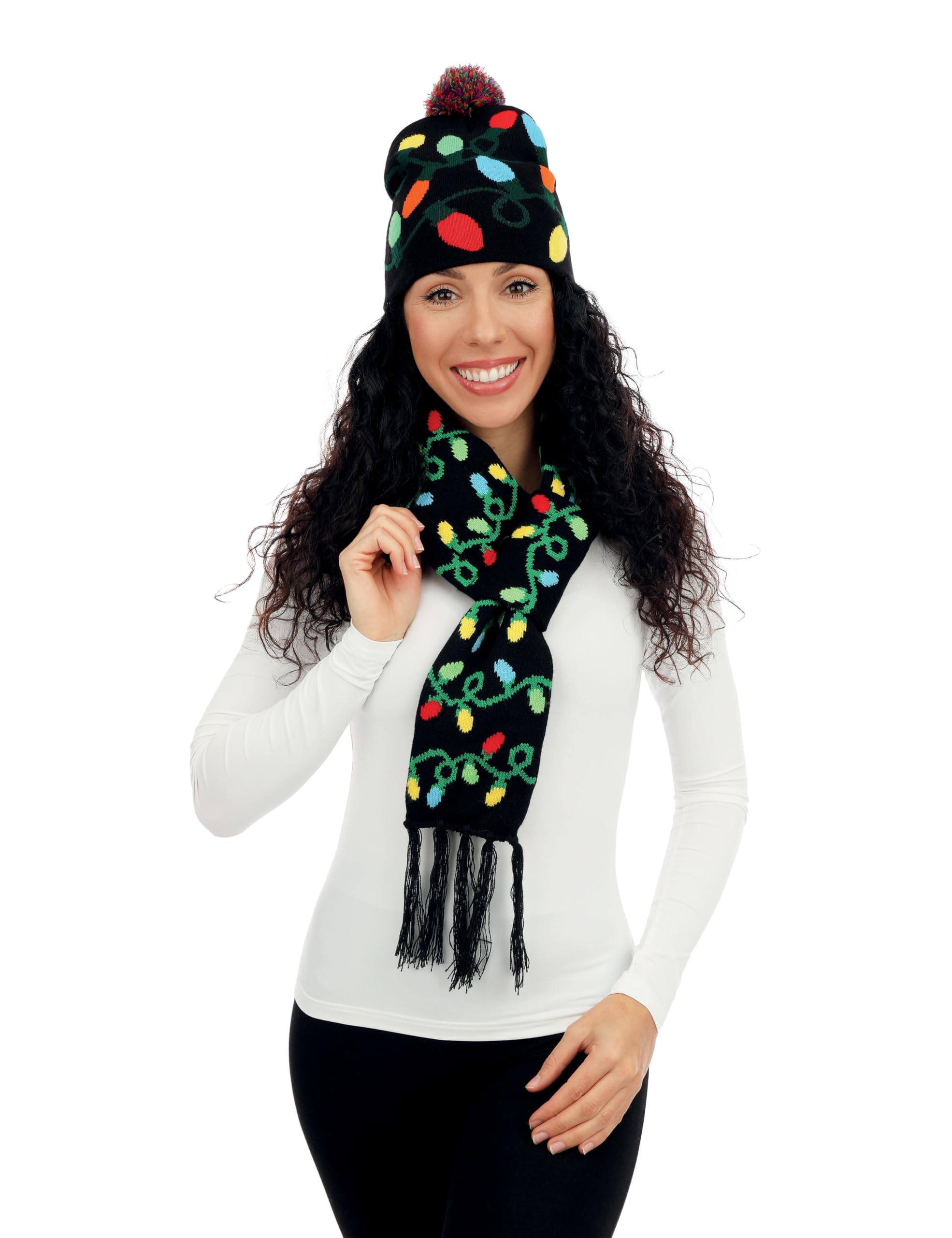 ptit-clown-48334-weihnachtsm-tze-und-schal-mit-girlande image 1