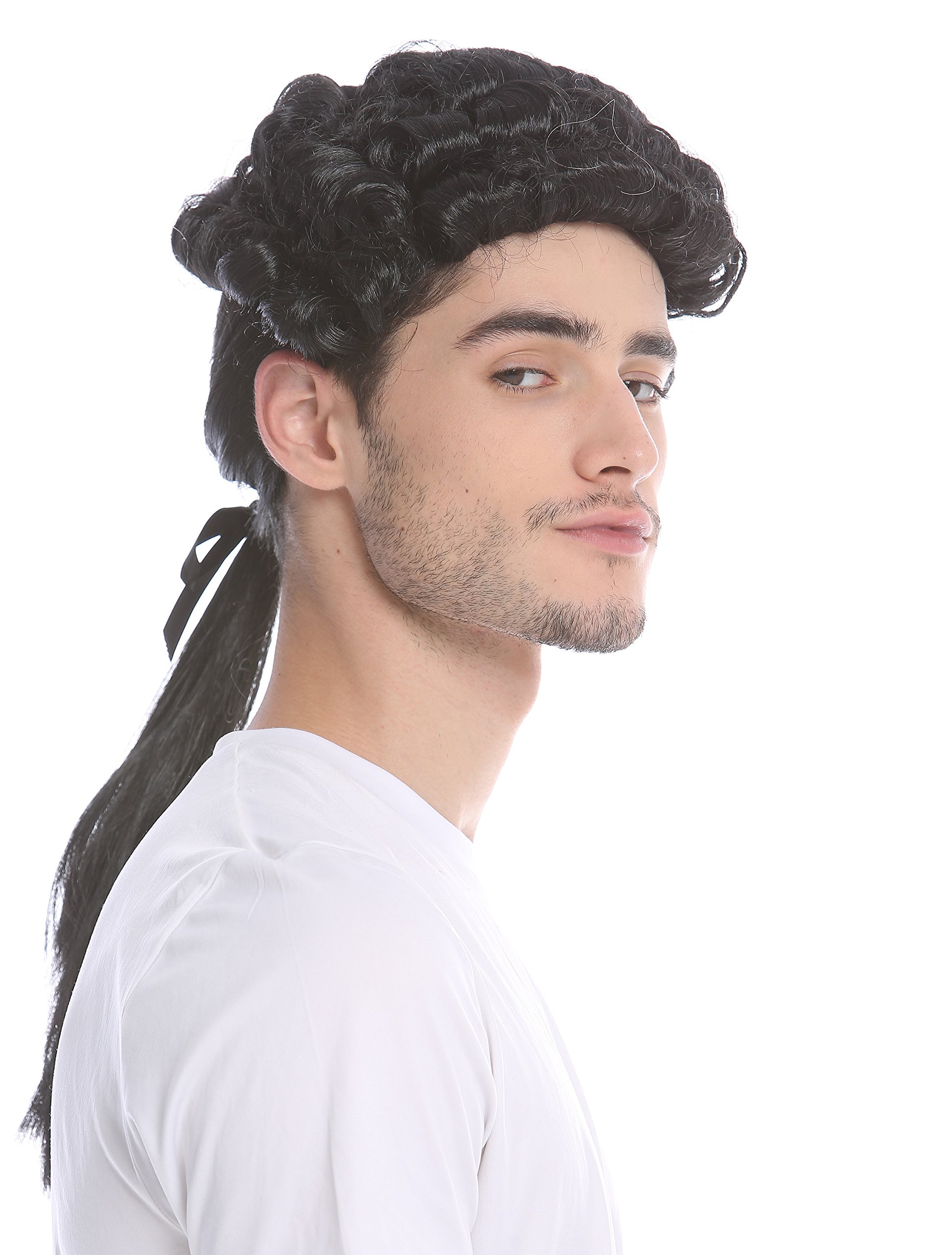 wig-me-up-dh1126-p103-barock-herren-per-cke-schwarz-lockig-mit-langem-zopf-edelm image 1