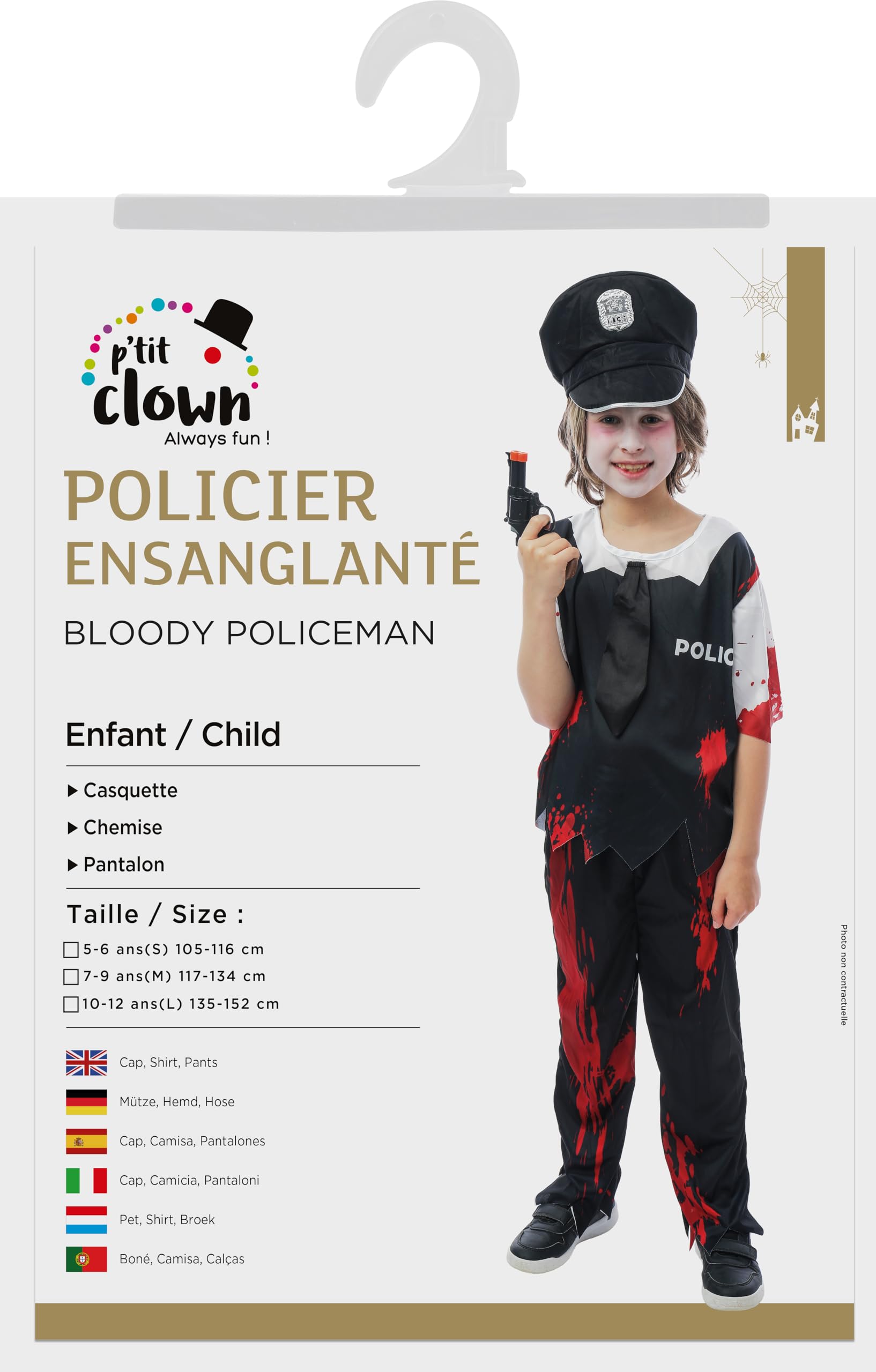 p-tit-clown-verblutetes-polizisten-kost-m-f-r-kinder image 5