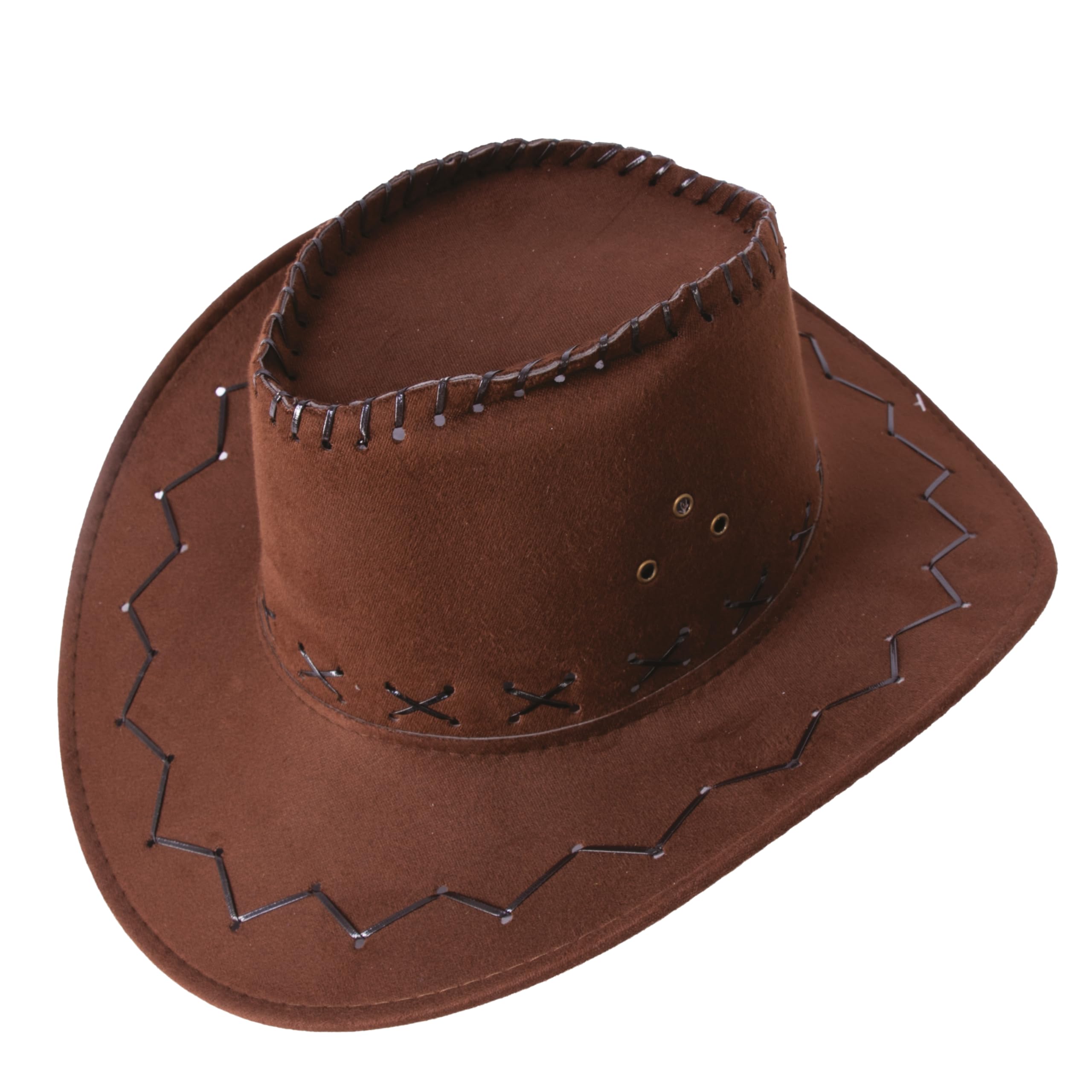 ptit-clown-cowboyhut-nubukleder-optik-dunkelbraun-erwachsene image 3