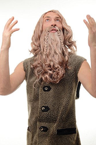 wig-me-up-90760-a-wikinger-per-cke-mit-bart-braun-grau-rostrot-mix-45-cm image 8