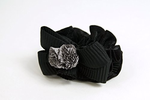 wig-me-up-z028-haarband-scrunchie-haarrosette-schwarz-mit-grauer-rose image 6