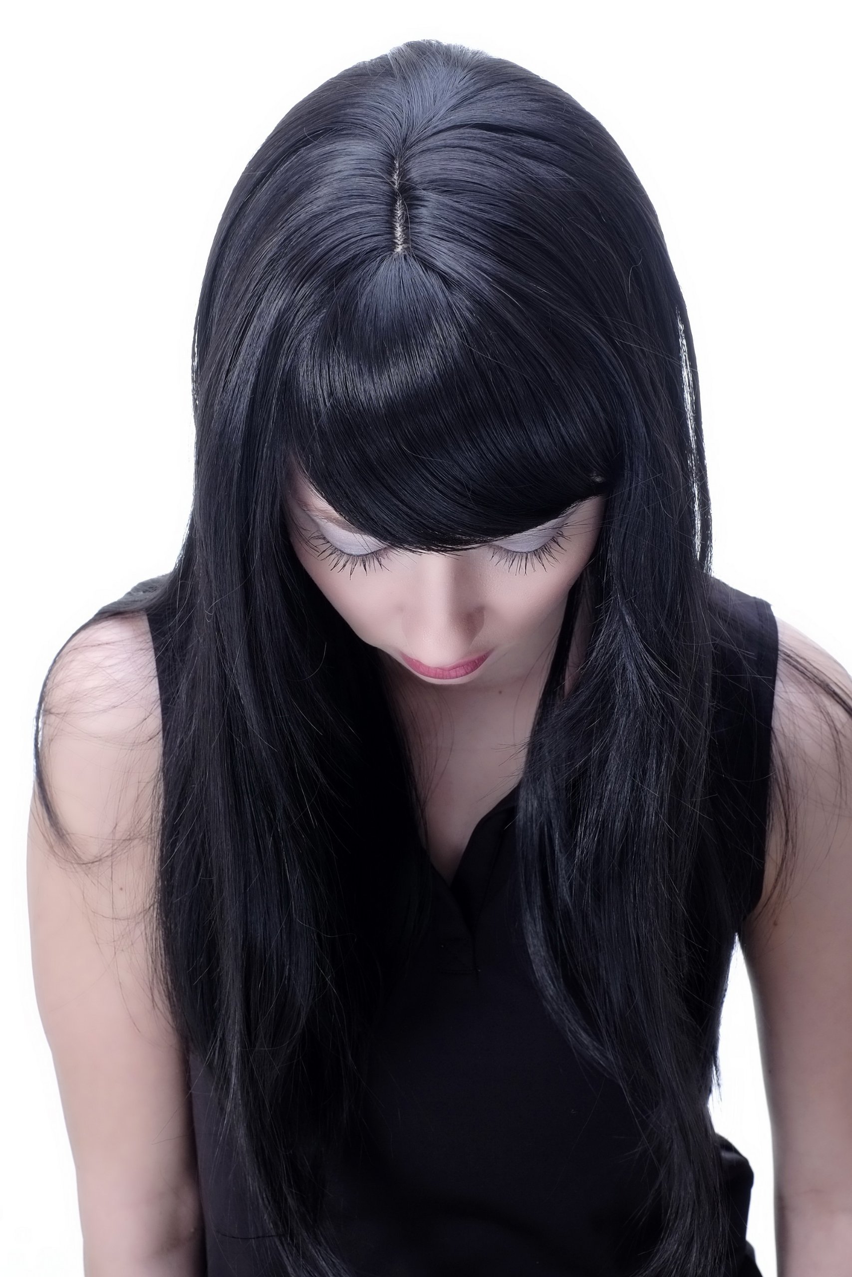 wig-me-up-per-cke-3280-2-schwarz-lang-glatt-ca-50-cm-mit-pony-und-scheitel image 5