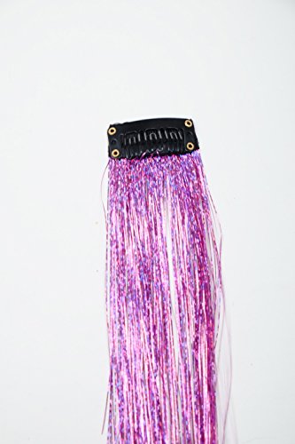 wig-me-up-rh-044-pink-clip-in-extension-tinsel-lametta-pink-45-cm image 8