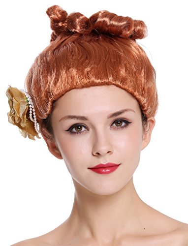 wig-me-up-cxh-005-p130-damen-karneval-per-cke-rot-hochgesteckt-blume-15-cm image 5
