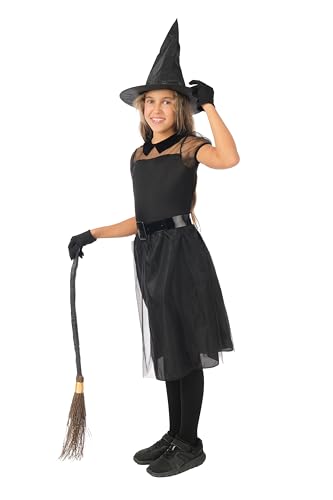 p-tit-clown-hexenkost-m-m-dchen-schwarz-10-12-jahre-mit-hut image 8