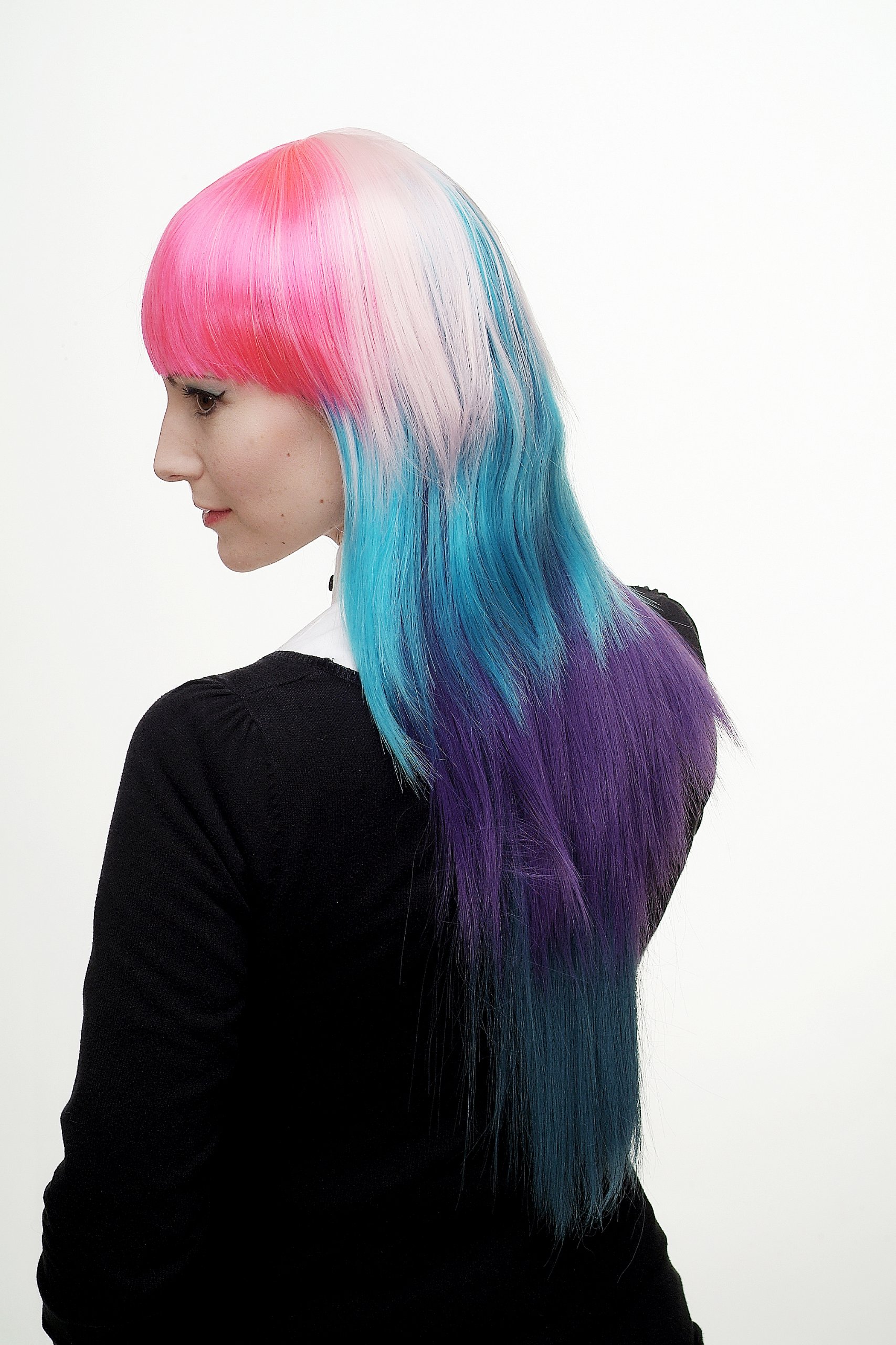 wig-me-up-h9014-damenper-cke-lang-bunt-neon-pink-blau-wei-glatt-mit-pony image 4