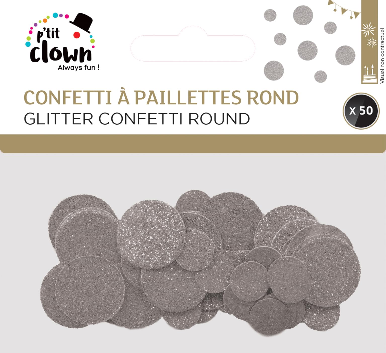 p-tit-clown-re22728-konfetti-rund-silber-glitzer-50-st-ck image 2