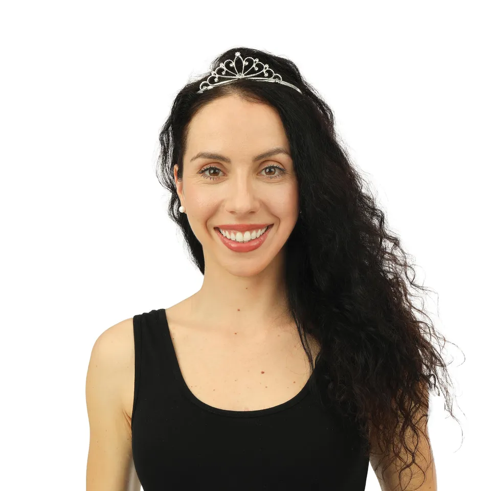 p-tit-clown-14102-prinzessinnen-diadem-luxus-versilbert-mit-strass image 1