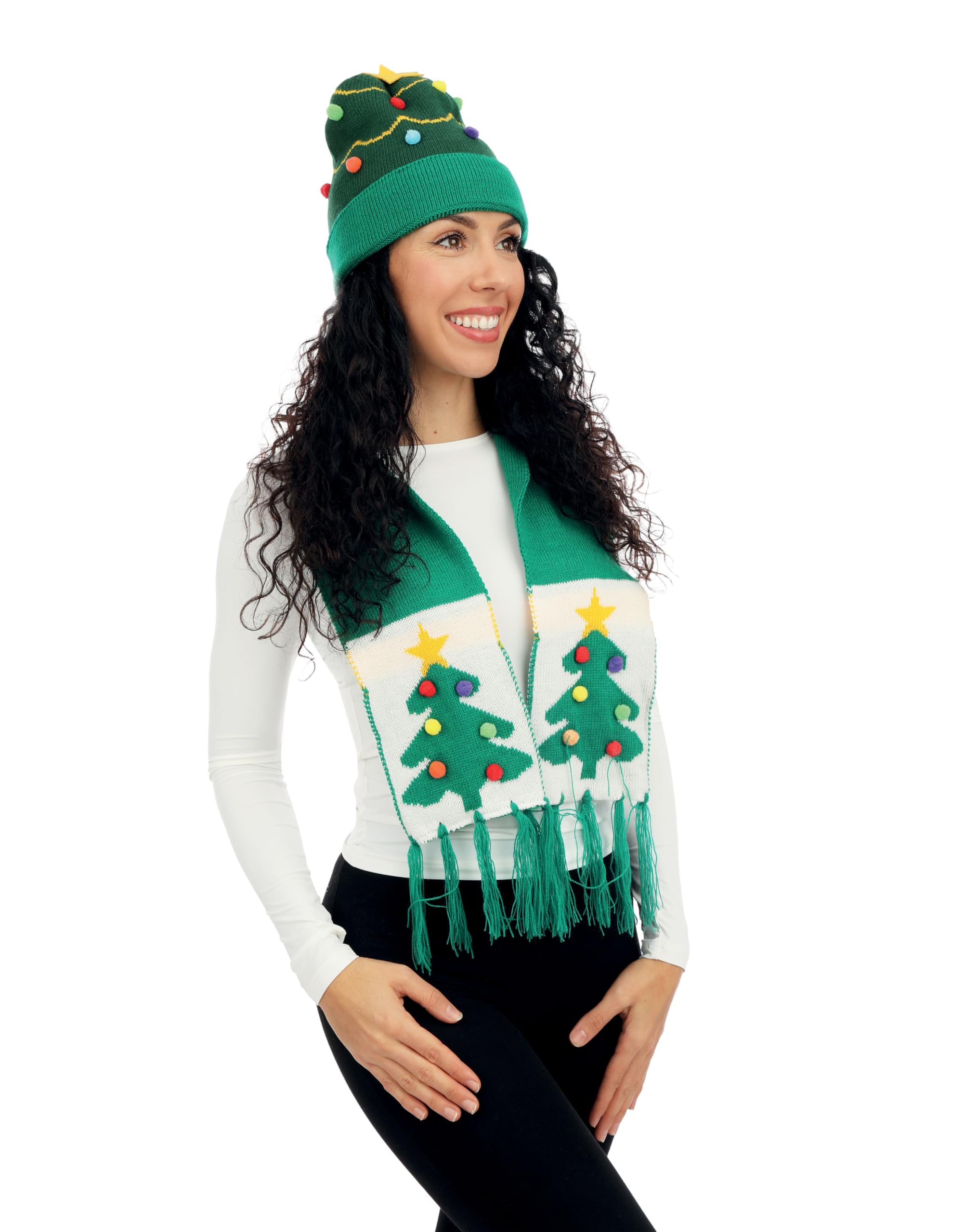 ptitclown-weihnachtsset-m-tze-und-schal-tanne-gr-n-erwachsene image 2
