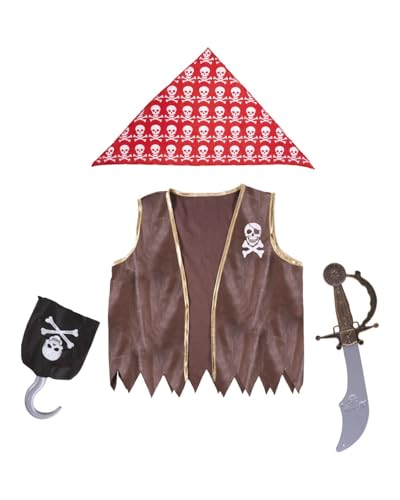 ptit-clown-piraten-zubeh-r-set-f-r-kinder-einheitsgr-e-dunkelbraun image 6