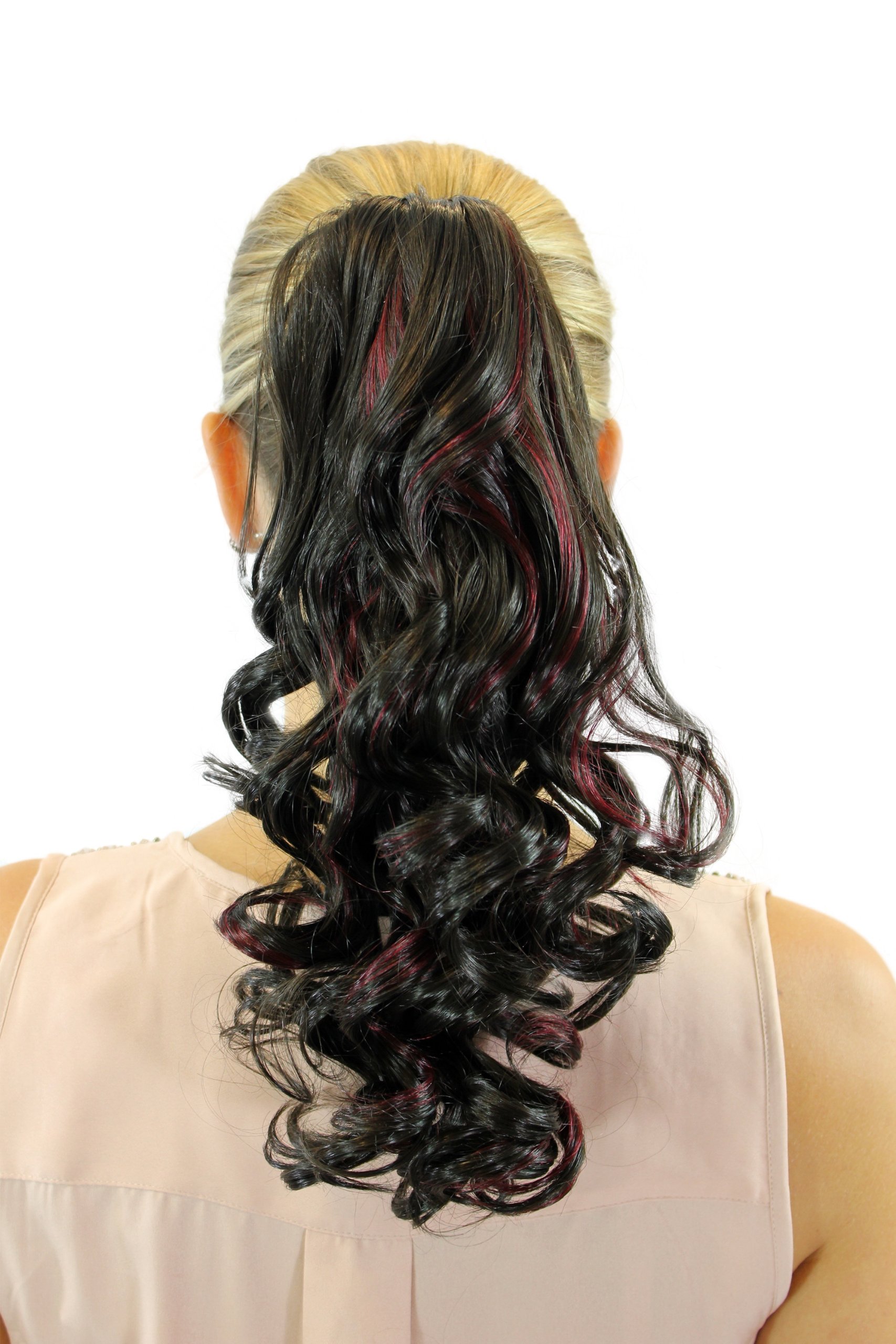 wig-me-up-xf-0021-4h39r-haarteil-zopf-lockig-35-cm-dunkelbraun-rot image 2