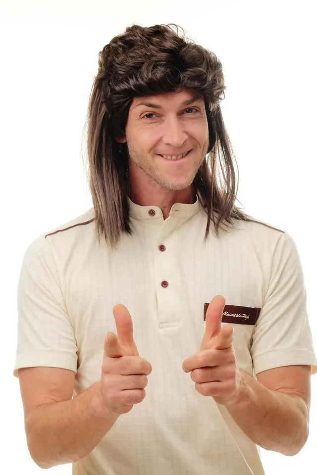 wig-me-up-51166-p1-p4-vokuhila-per-cke-braun-45-cm-80er-proll image 1