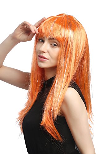 wig-me-up-xr-003-pc24-party-per-cke-damen-lang-glatt-pony-orange-glitter-55-cm image 8