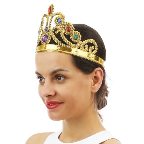 p-tit-clown-k-nigin-kranz-gold-mit-bunten-steinen-haarreif-krone image 6