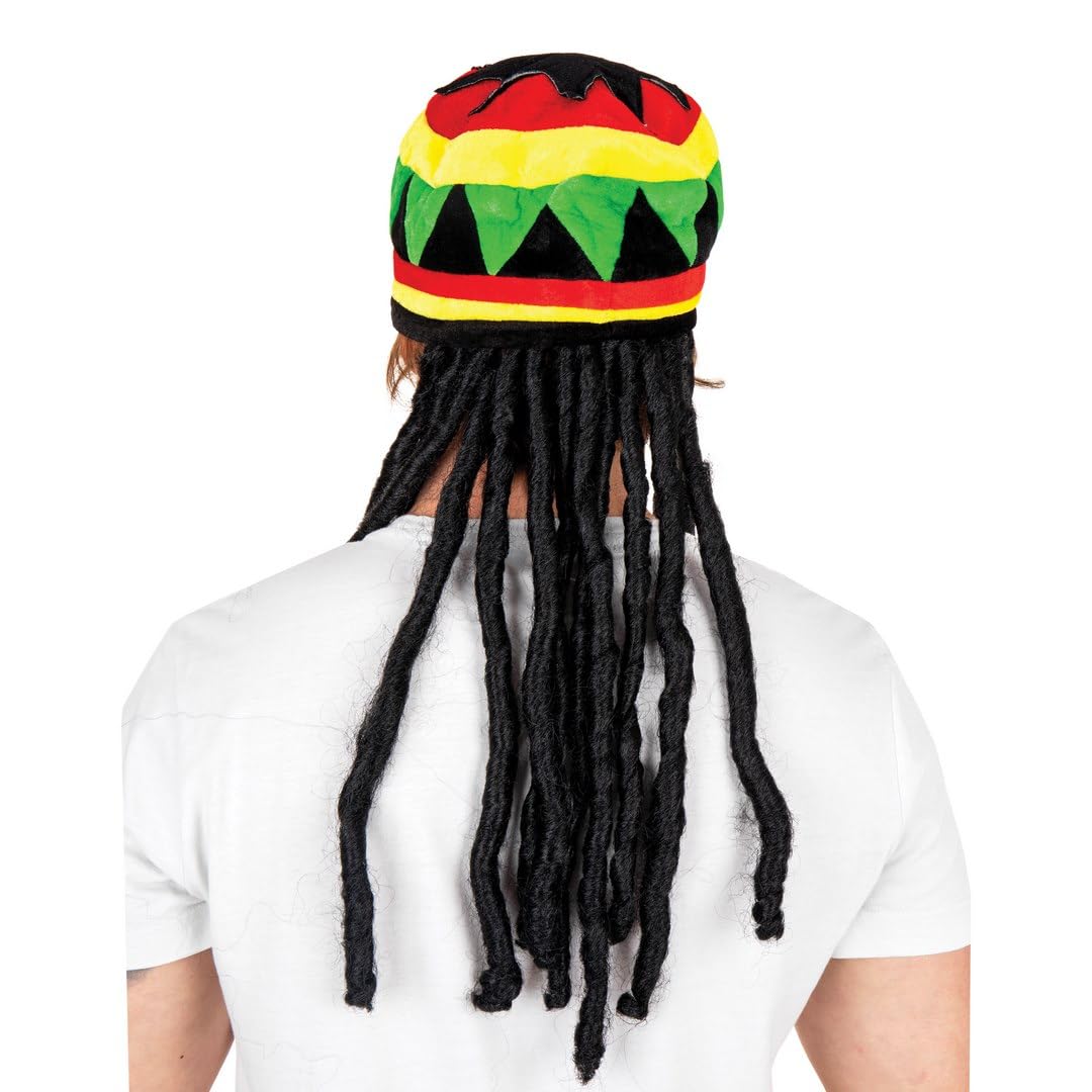ptit-clown-rasta-barett-velours-mit-dreadlocks-mehrfarbig-erwachsene image 3