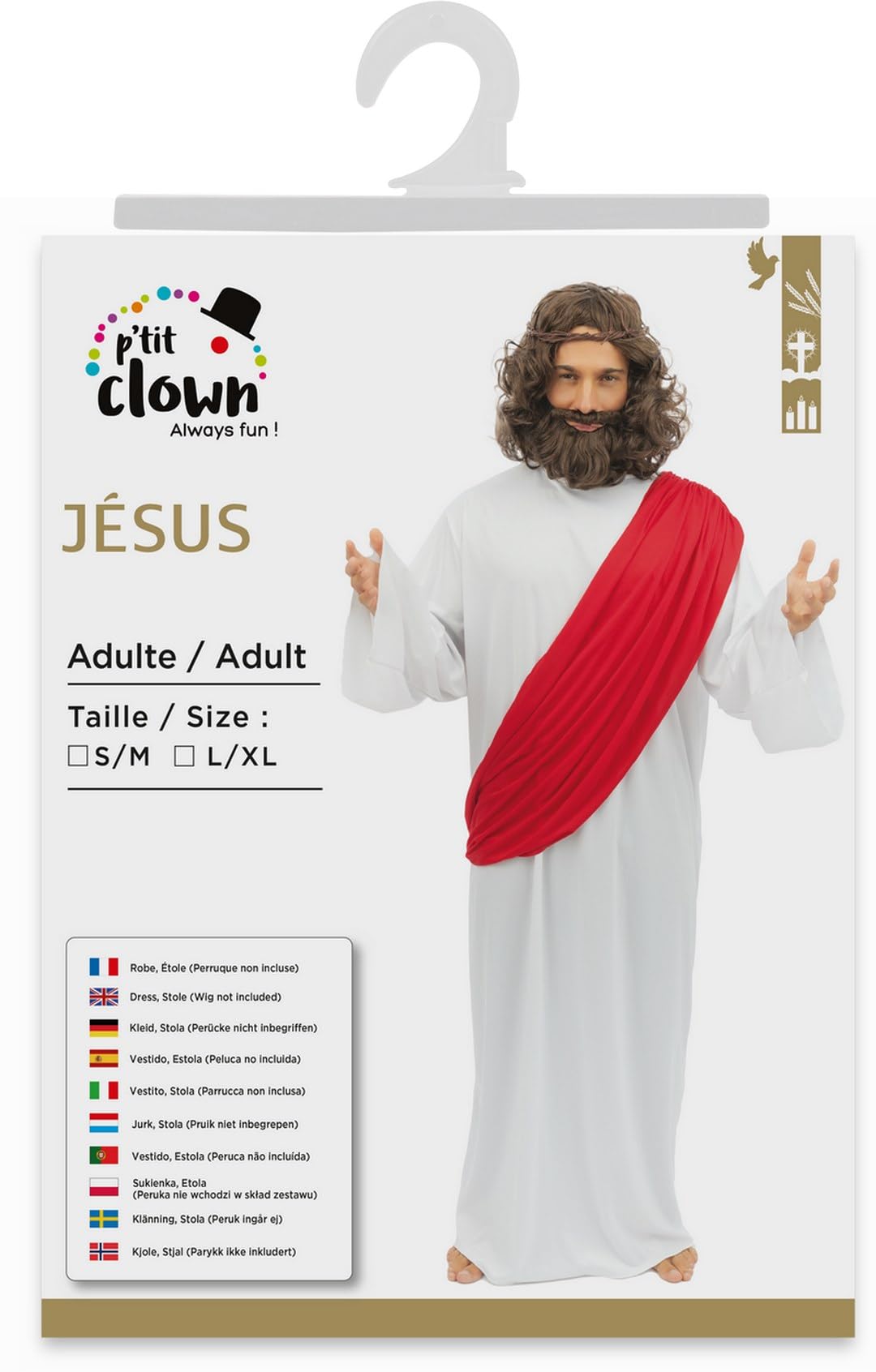 vegaoo-jesus-kost-m-erwachsene-wei-rot-robe-mit-umhang image 5