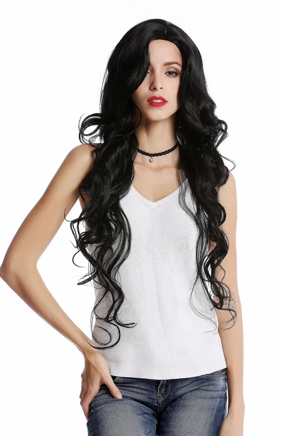 wig-me-up-gf-w2080-1-damenper-cke-sehr-lang-wellig-tiefschwarz-80-cm image 1