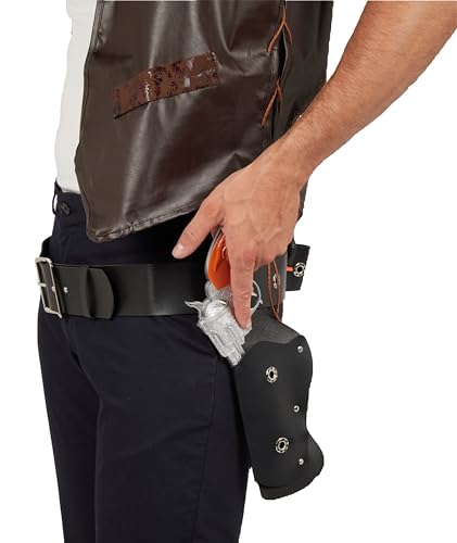 ptit-clown-cowboy-g-rtel-kunstleder-schwarz-mit-2-pistolenhalftern-erwachsene image 6
