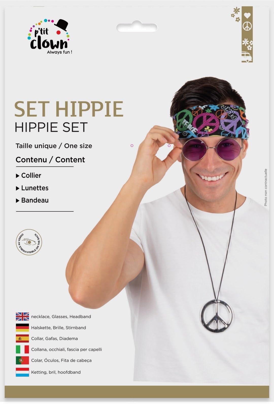 p-tit-clown-22697-hippie-zubeh-r-set-erwachsene-mehrfarbig image 4