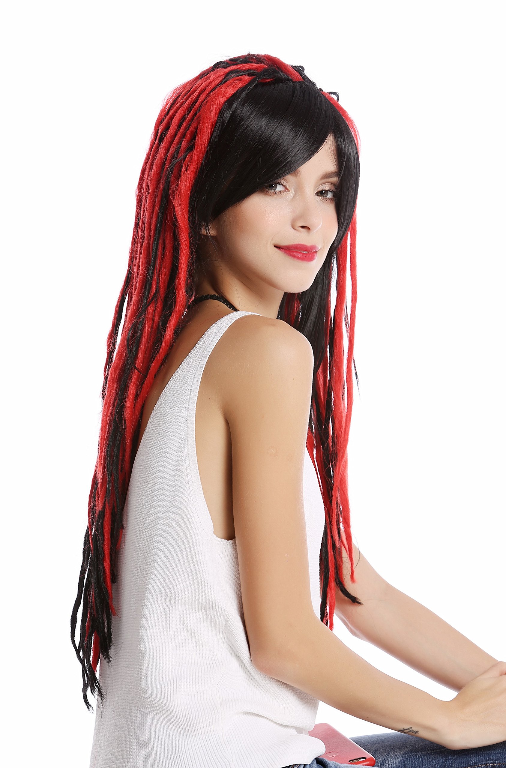 wig-me-up-dreadlocks-per-cke-schwarz-rot-70cm-gf-w2416 image 4
