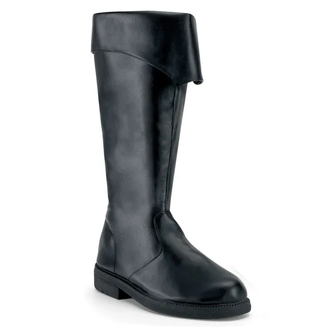 funtasma-captain-105-herren-kniehohe-piratenstiefel-schwarz-2-5-cm-absatz-mit-re image 1