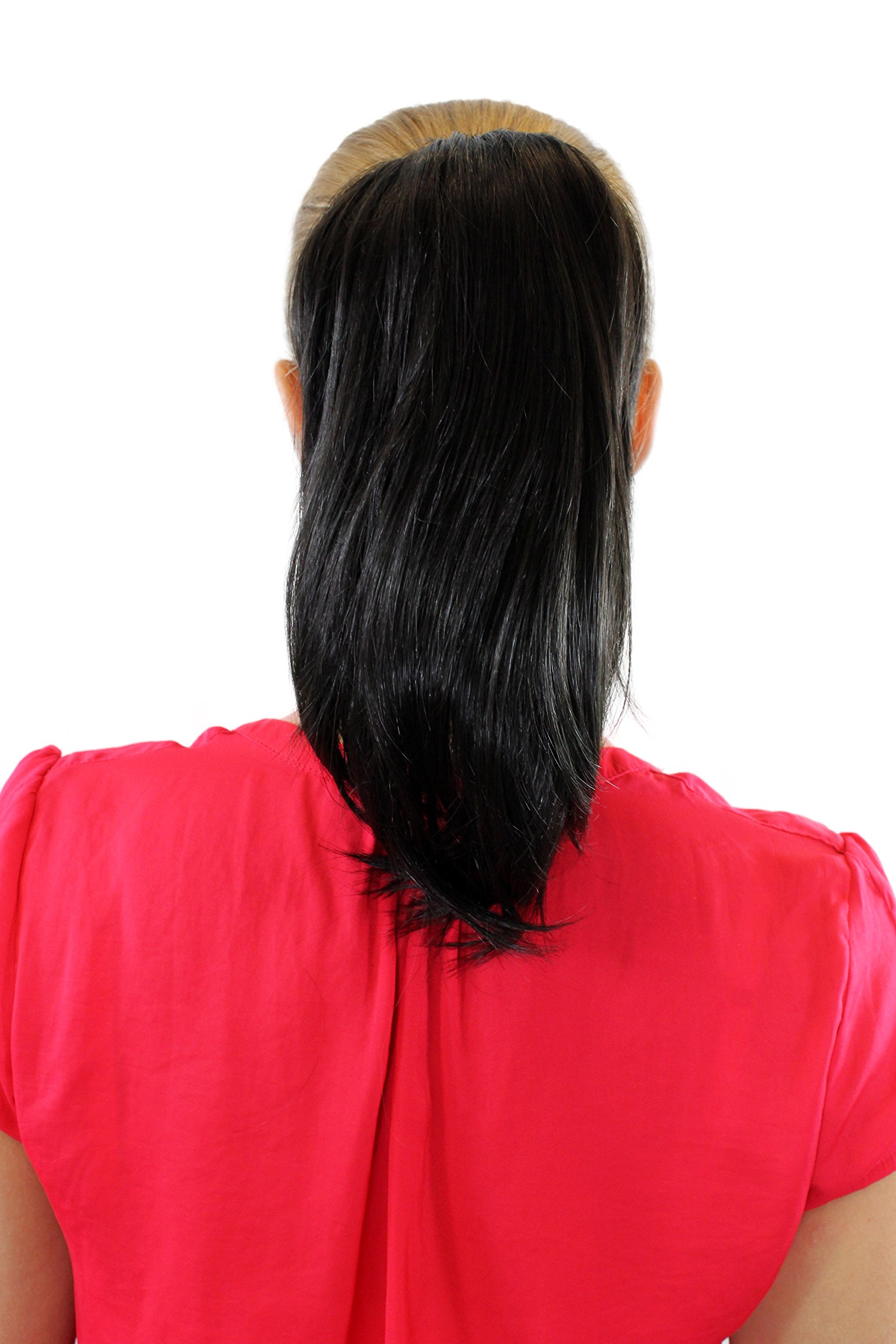 wig-me-up-15-9-3-haarteil-zopf-schwarzbraun-glatt-25-cm-butterfly-clip image 1