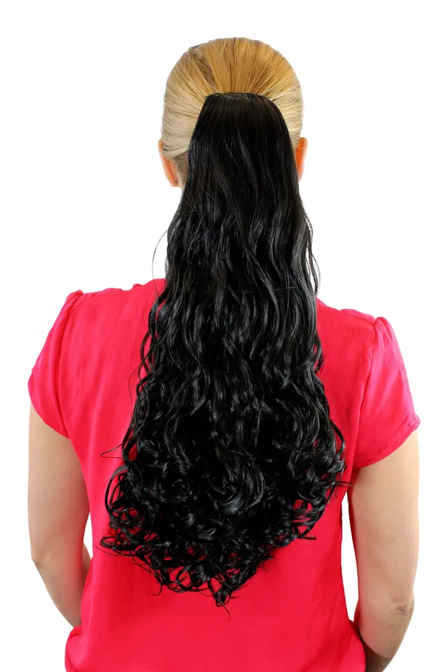 wig-me-up-jl-4012-1b-ponytail-zopf-schwarz-lockig-50-cm-butterfly-clip image 1