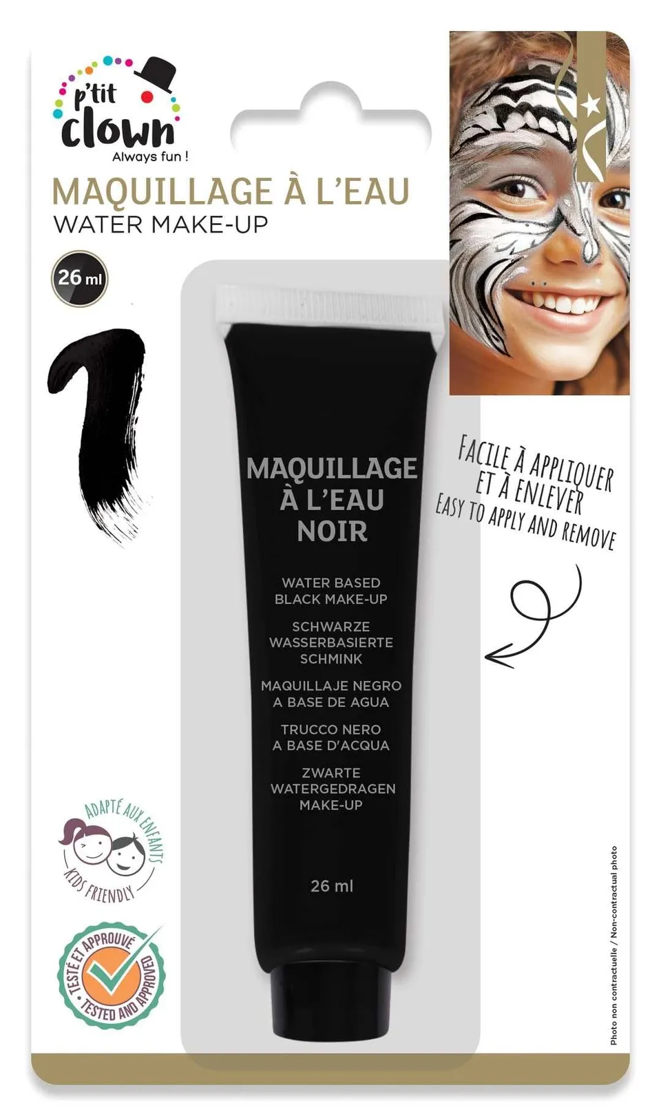 p-tit-clown-wasserschminke-schwarz-pinsel-kost-m-make-up image 1