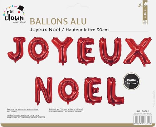 ptit-clown-joyeux-noel-buchstabenballon-rot-30-cm-metallic image 5