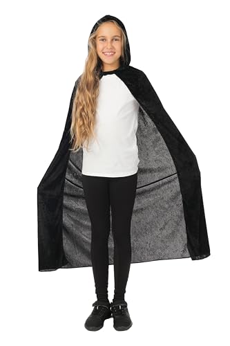 p-tit-clown-kinder-cape-samt-mit-kapuze-schwarz-100-cm image 8