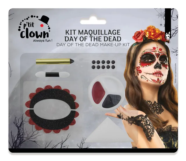 p-tit-clown-day-of-the-dead-schminkset-make-up-kit-mit-strass image 1