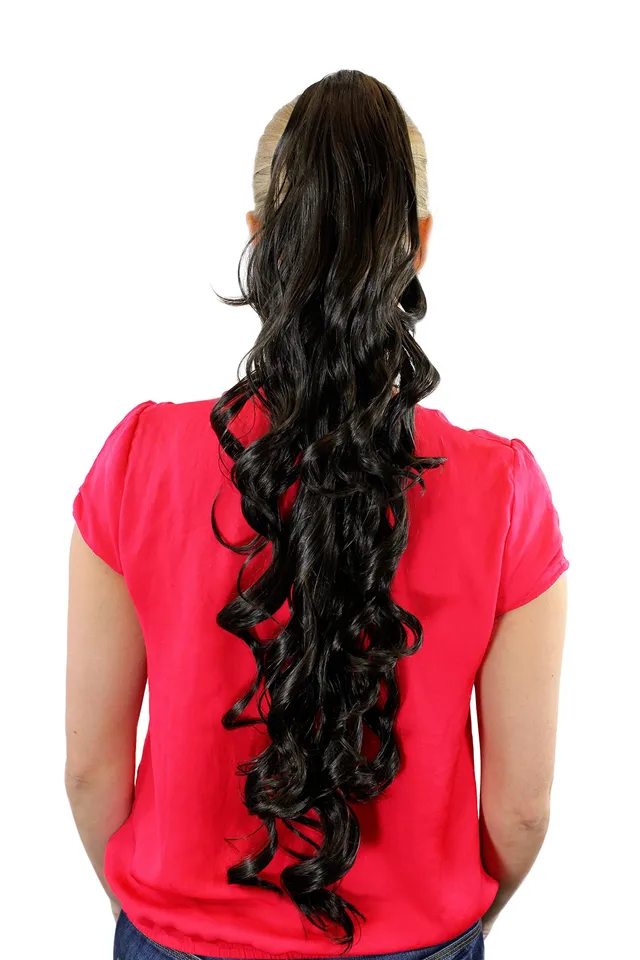 wig-me-up-jl-4017-8-haarteil-zopf-braun-75-cm-gewellt-butterfly-clip image 1