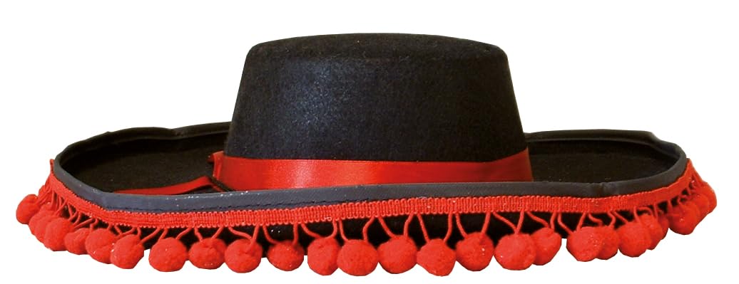 ptit-clown-75300-spanischer-filzhut-erwachsene-schwarz-rot image 7
