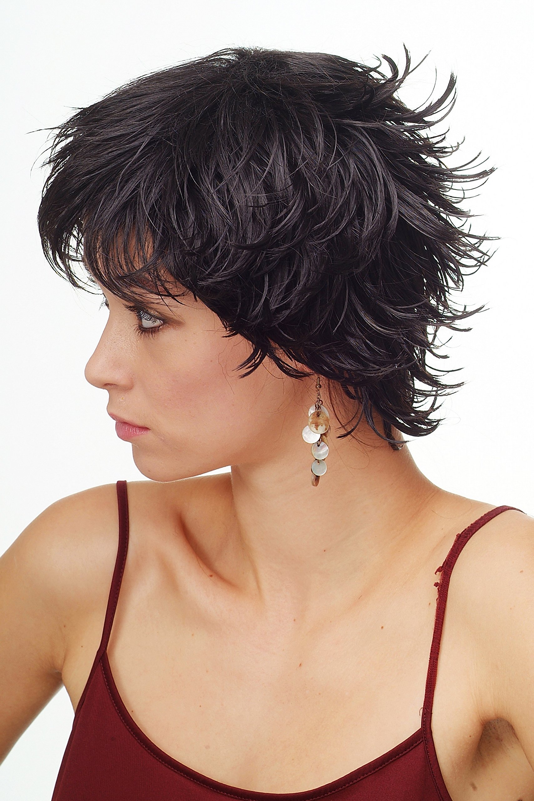 wig-me-up-dw140-2-kurzhaar-per-cke-wet-look-schwarzbraun-25-cm image 3
