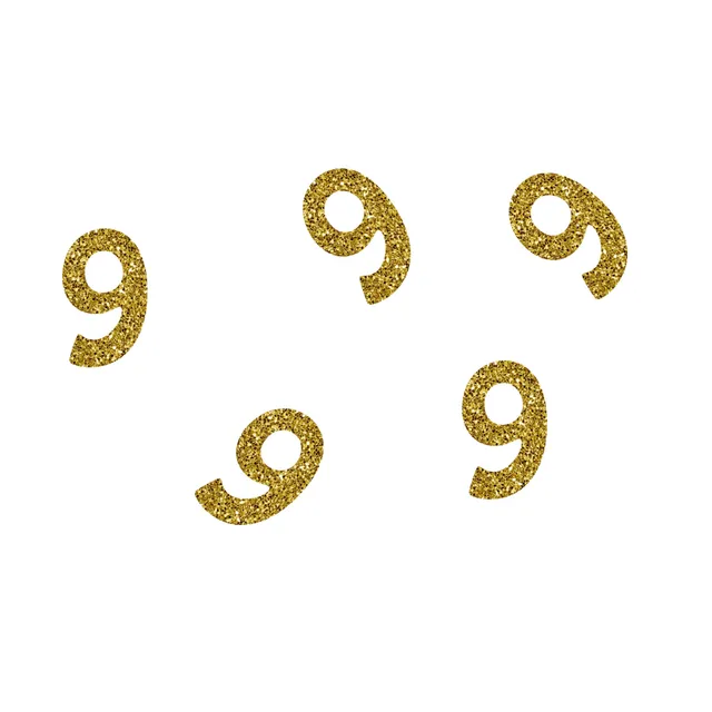 p-tit-clown-glitzer-konfetti-zahl-9-gold-50-st-ck image 1