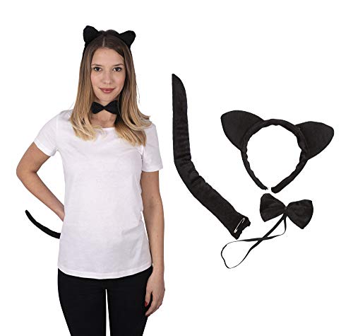 ptit-clown-katzen-set-haarreif-schwanz-und-fliege-mehrfarbig image 3