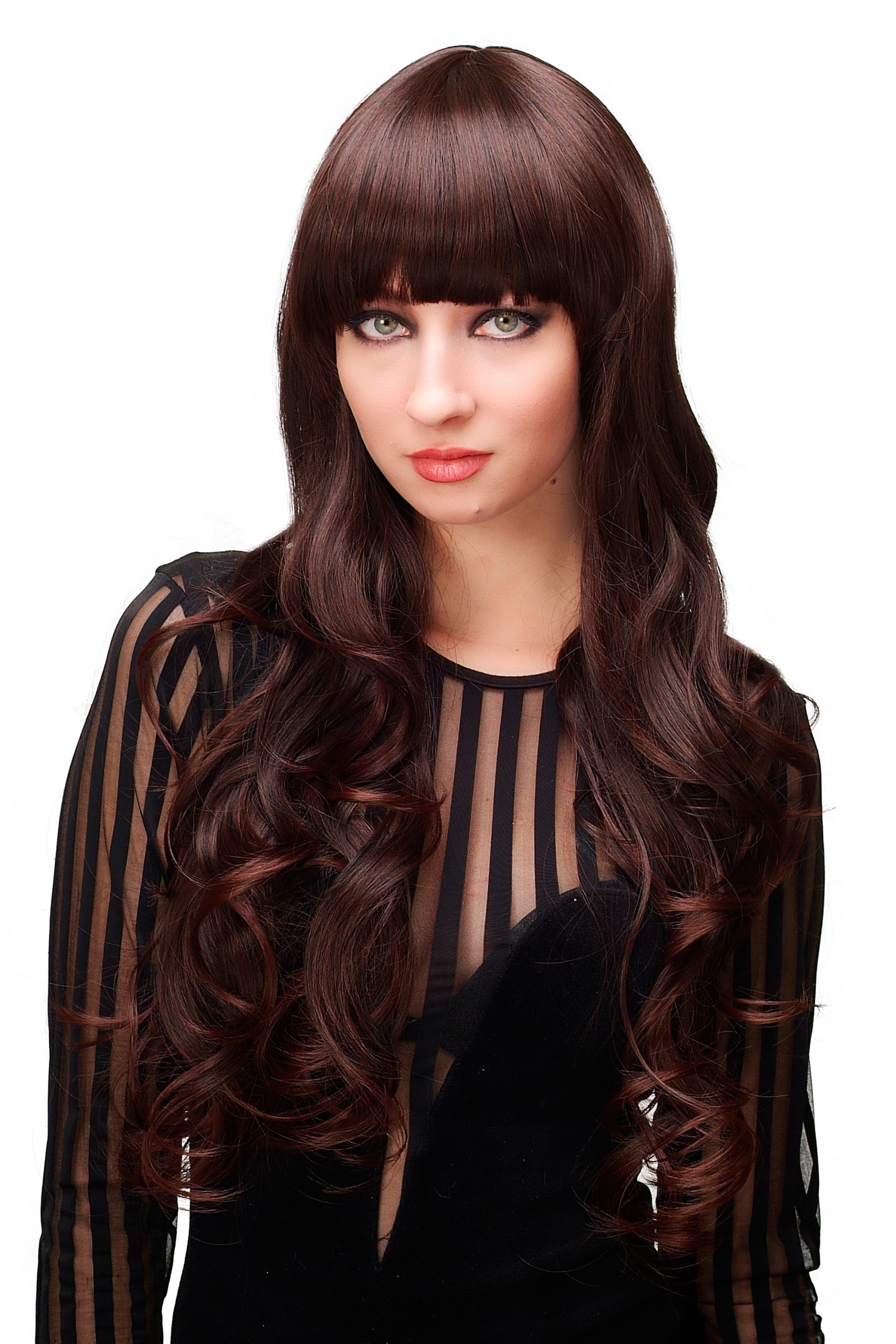 wig-me-up-h9101-damenper-cke-lang-gewellt-65-cm-mahagoni-braun-2t33-mit-pony image 1