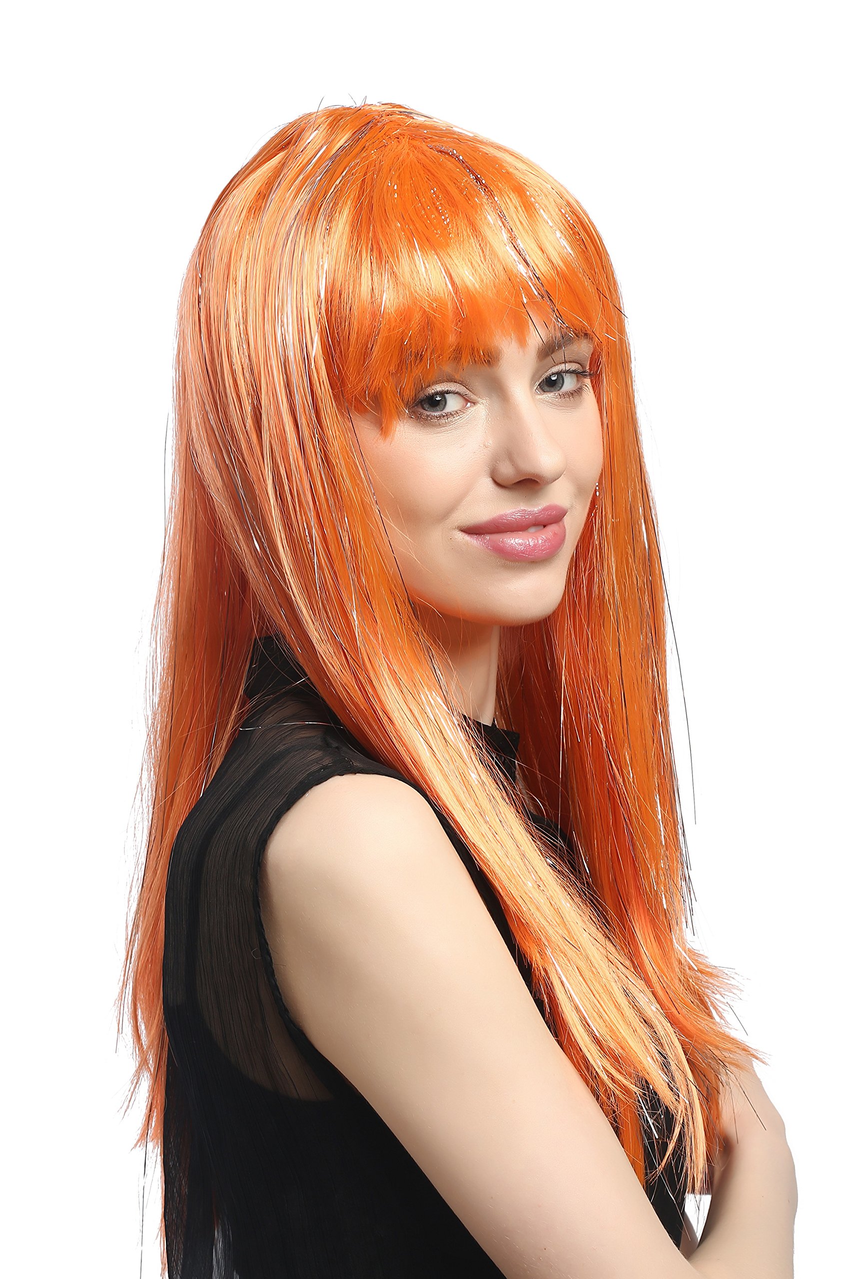 wig-me-up-xr-003-pc24-party-per-cke-damen-lang-glatt-pony-orange-glitter-55-cm image 4