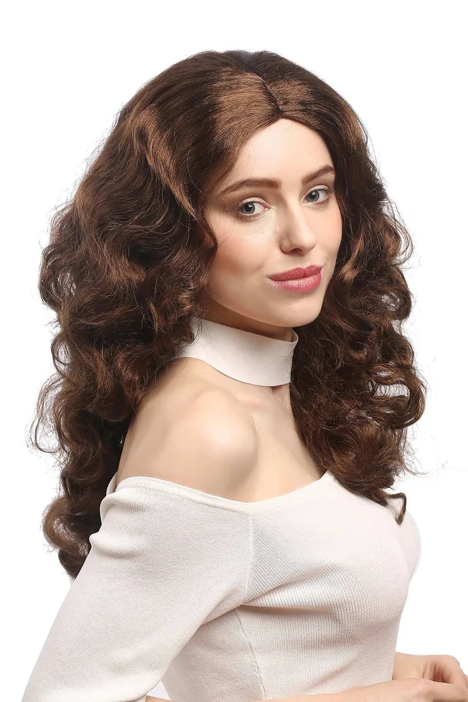 wig-me-up-90908-za6-damen-party-per-cke-braun-lang-wellig-50-cm image 1