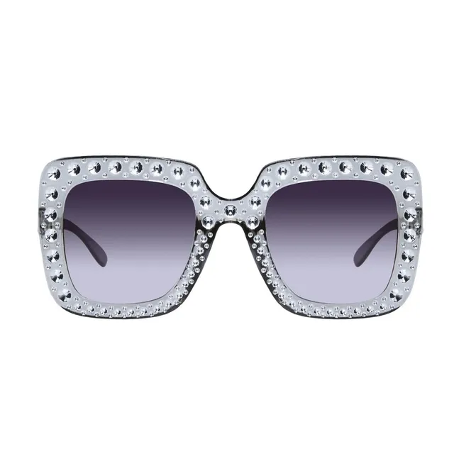 ptit-clown-disco-brille-silber-strass-sonnenbrille-einheitsgr-e image 1