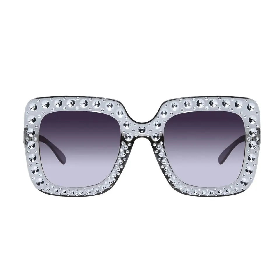 ptit-clown-disco-brille-silber-strass-sonnenbrille-einheitsgr-e image 1