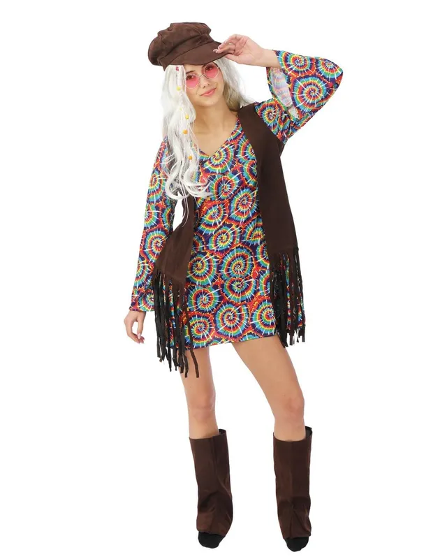 p-tit-clown-hippie-kost-m-damen-l-xl-erwachsenen-kost-m image 1