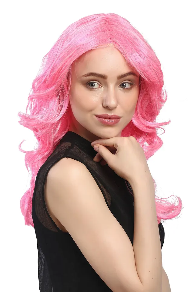 wig-me-up-91260-party-per-cke-diva-volumen-pink-rosa-50-cm image 1